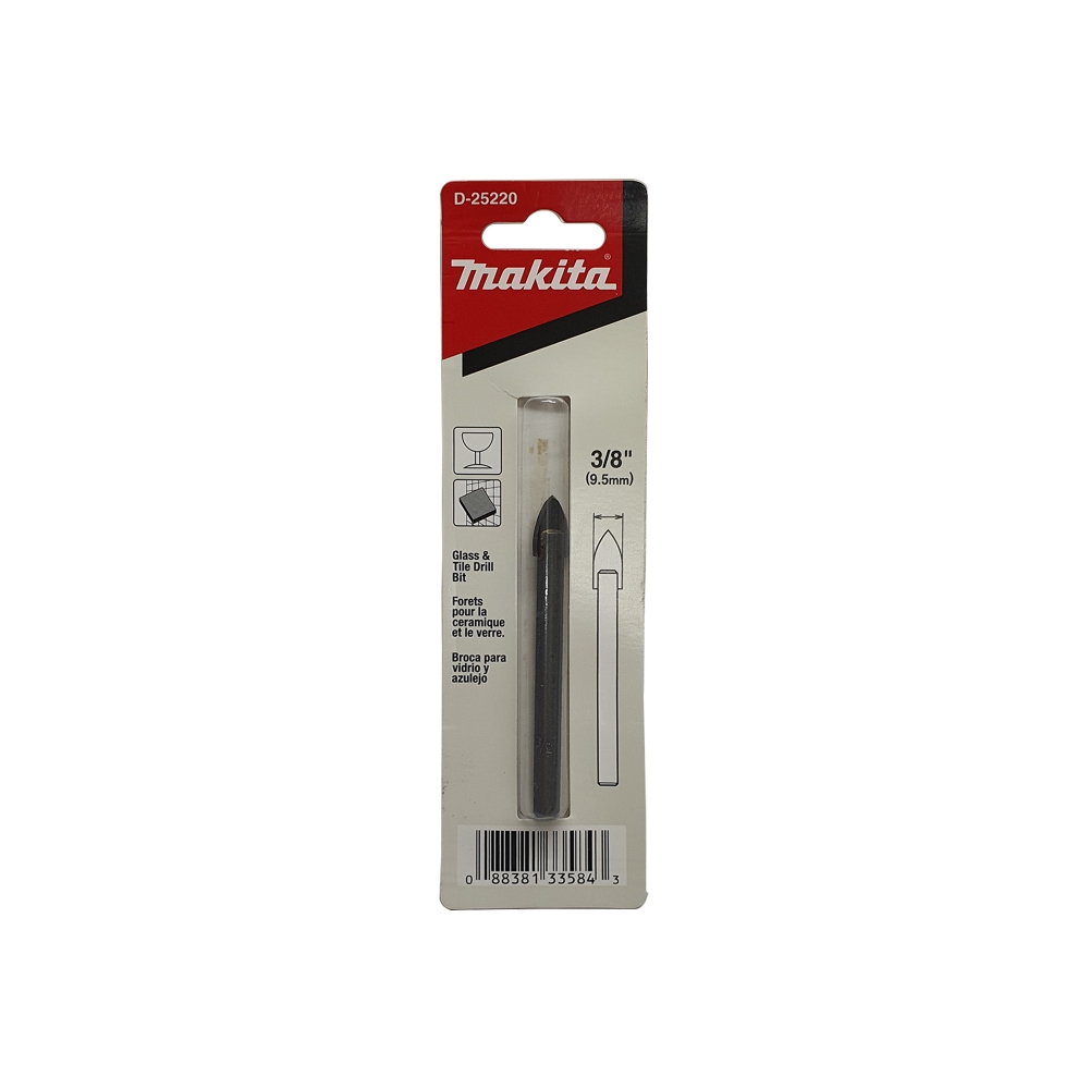 D-25220 ดอกเจาะกระจกก้านกลม 3/8"x3-1/8"