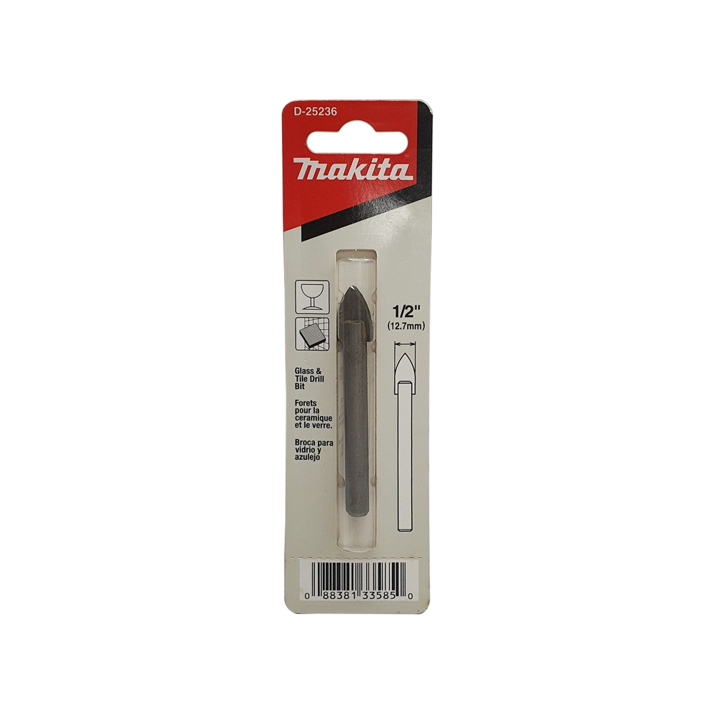 D-25236 ดอกเจาะกระจกก้านกลม 1/2"x3-1/8"