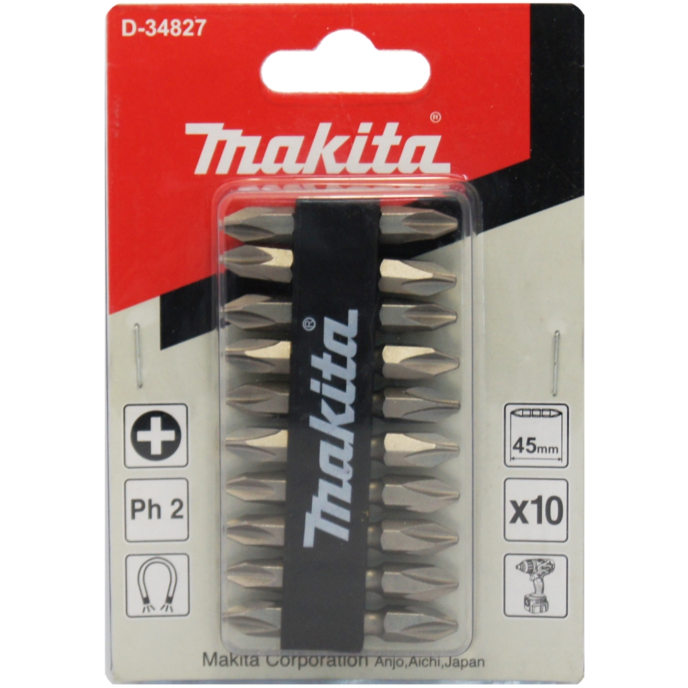 D-34827 ดอกไขควง 2 ด้าน PH2x45 mm 1/4" NZ แผง