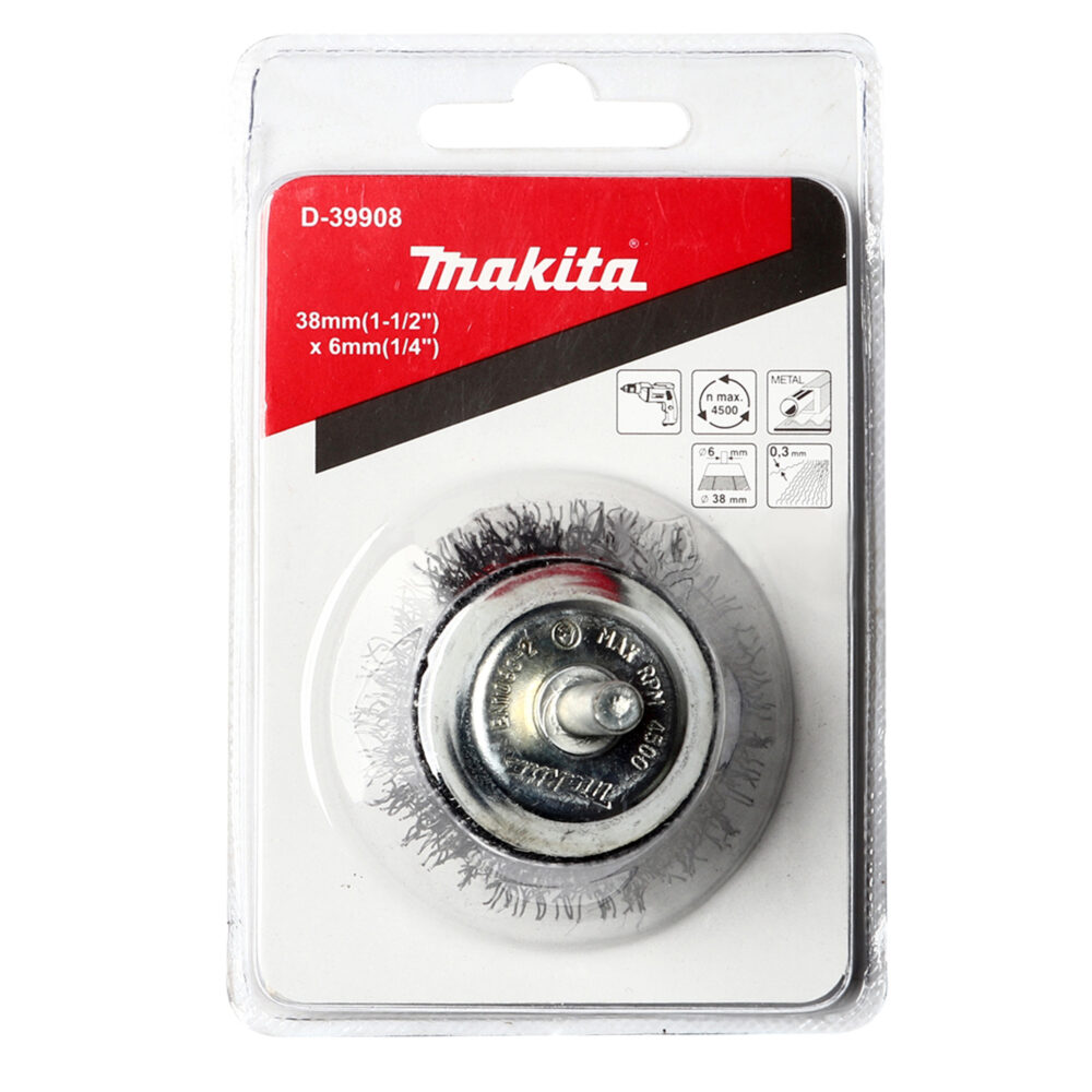 D-39908 แปรงขัดลวด 38mm(1-1/2") x 6mm(1/4")
