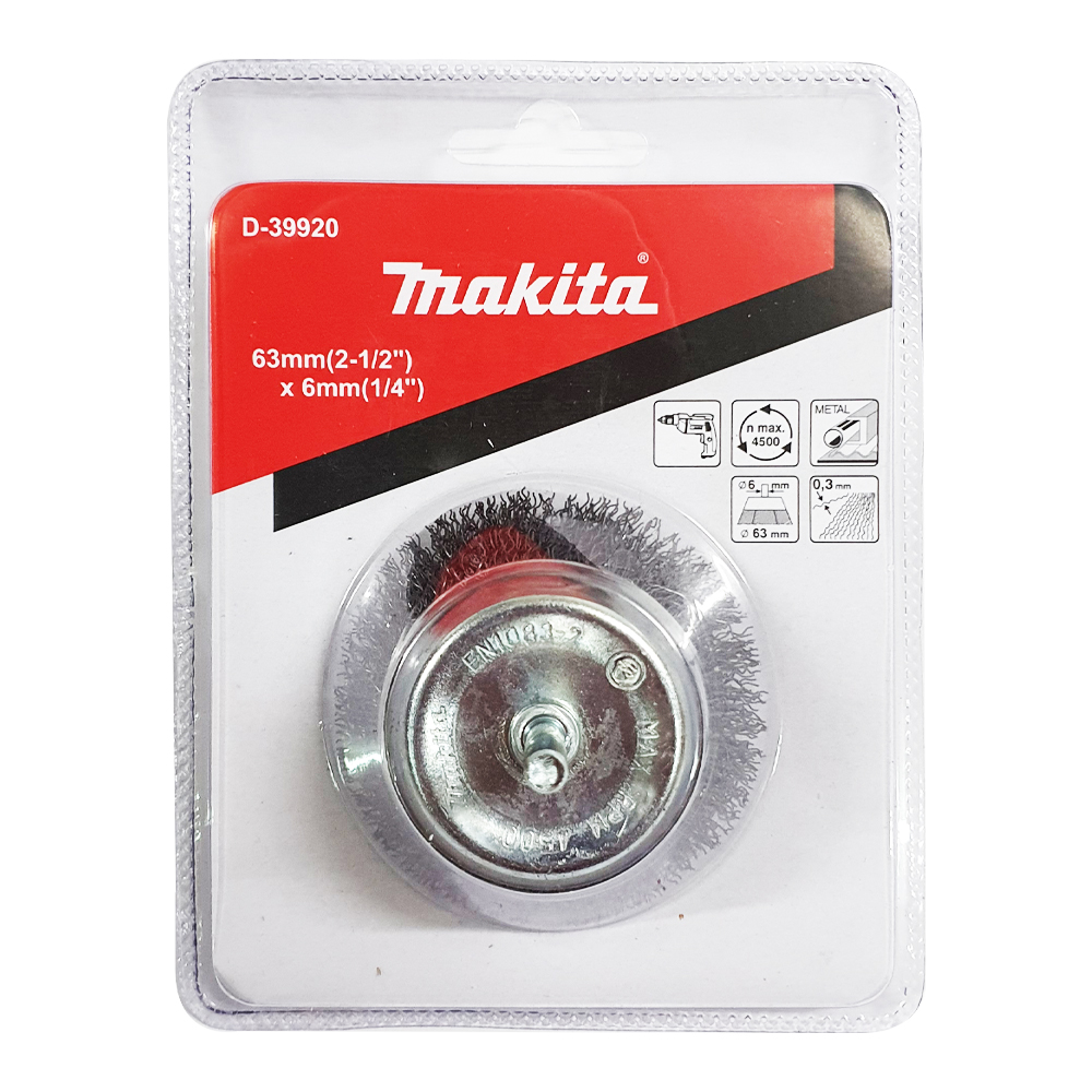 D-39920 แปรงขัดลวด 63mm(2-1/2") x 6mm(1/4")