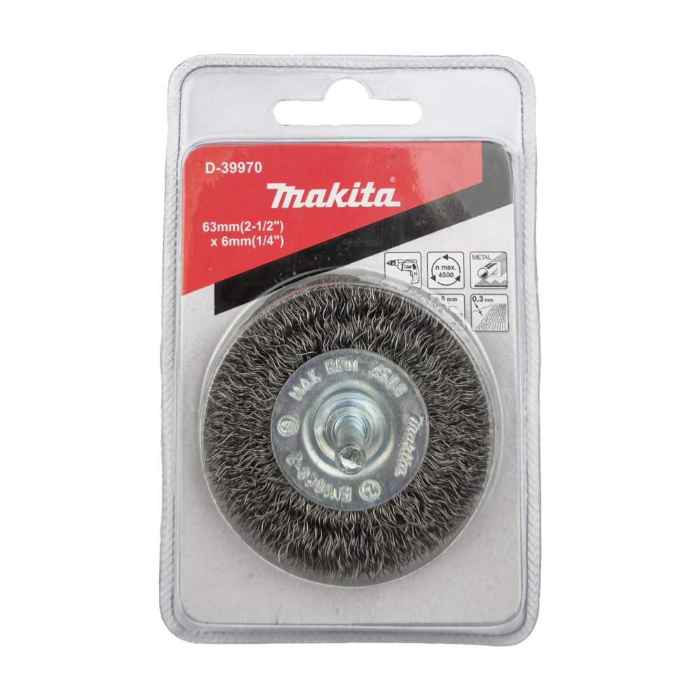 D-39920 แปรงล้อลวด 63mm(2-1/2") x 6mm(1/4")