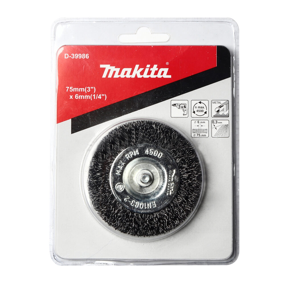 D-39936 แปรงล้อลวด 75mm(3") x 6mm(1/4")