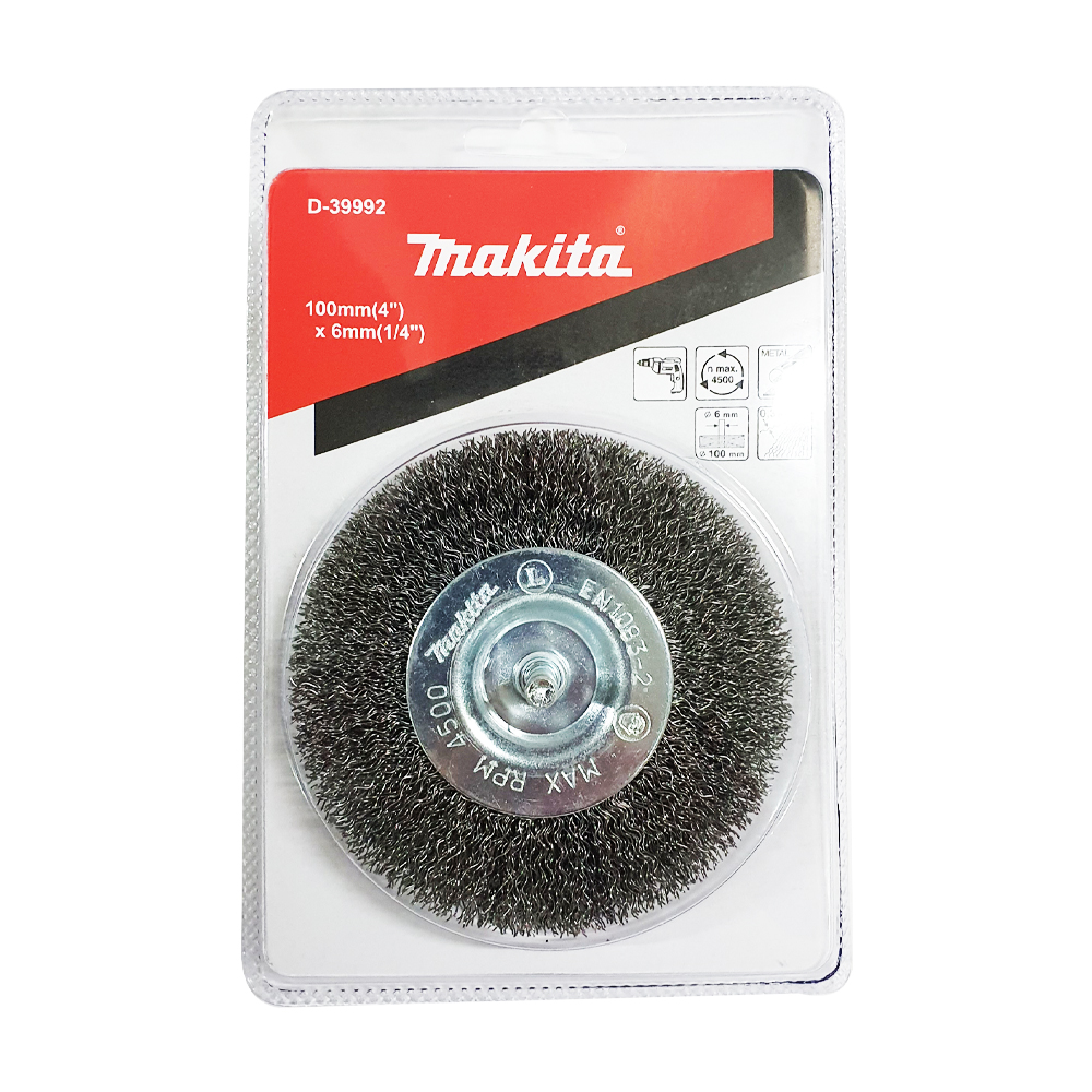 D-39992 แปรงล้อลวด 100mm(4") x 6mm(1/4")