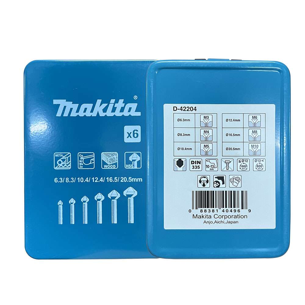 D-42204 Countersink Bit  6Pcs. metal box set (6.3,8.3,10.4,12.4,16.5,20.5)