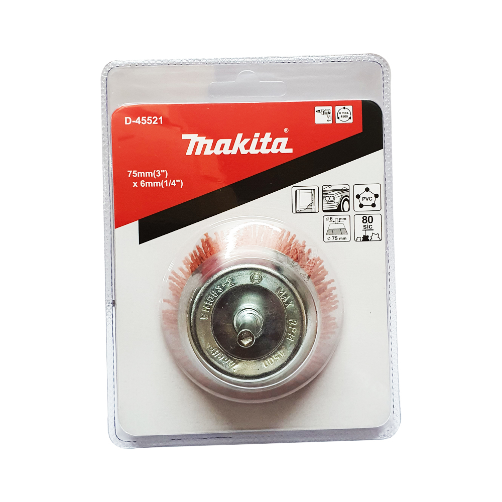 D-45521 แปรงขัดไนล่อน 75mm(3")x6mm(1/4") #80