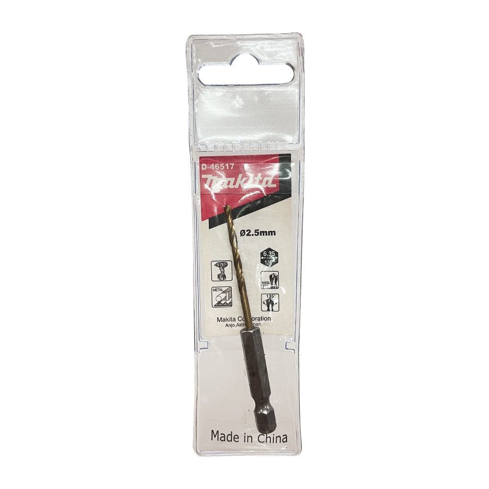 D-46517 ดอกเจาะเหล็ก HSS TiN 2.5x78mm MZ