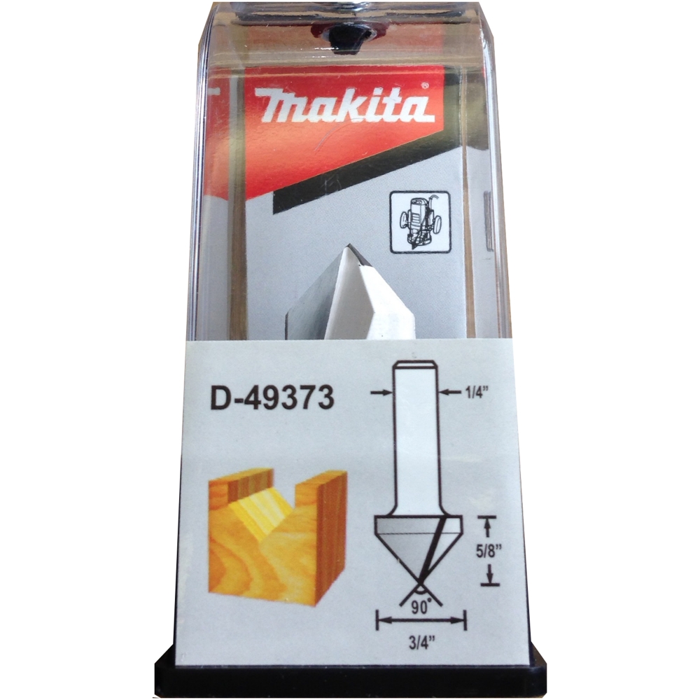 D-49373 ดอกเร้าเตอร์ V Groove Bit ขนาด 1/4นิ้ว 3/4x1-7/8x5/8นิ้วx90องศา