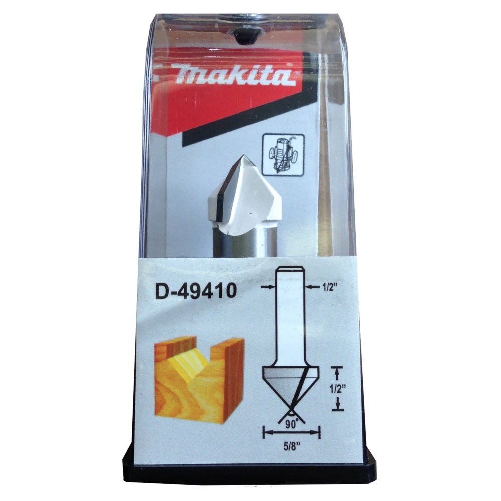 D-49410 ดอกเร้าเตอร์ V Groove Bit ขนาด 1/2นิ้ว 5/8x2x1/2นิ้วx90องศา