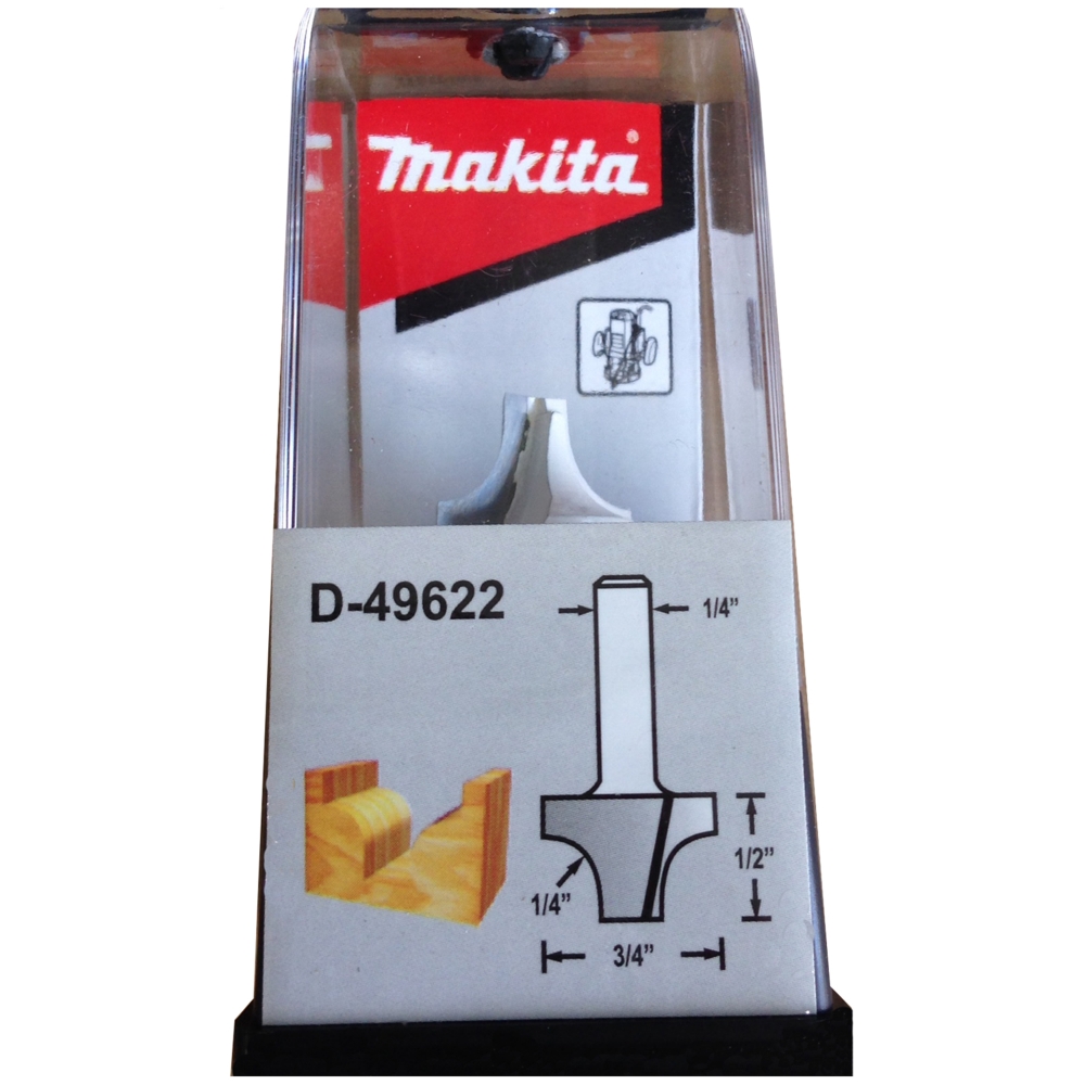 D-49622 ดอกเร้าเตอร์ Plunge Cut Roundover Bit ขนาด 1/4นิ้ว 3/4x1-3/4x1/2x1/4นิ้ว