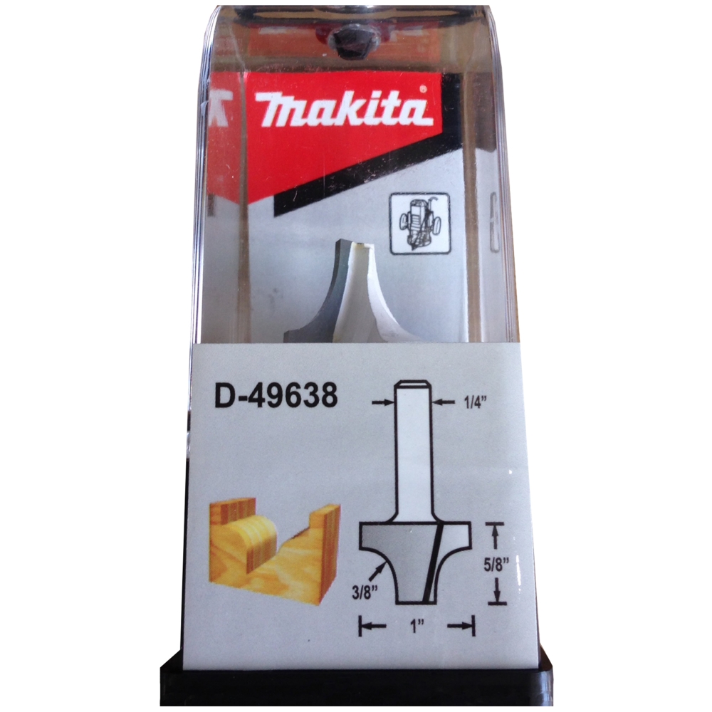D-49638 ดอกเร้าเตอร์ Plunge Cut Roundover Bit ขนาด 1/4นิ้ว 1x1-7/8x5/8x3/8นิ้ว
