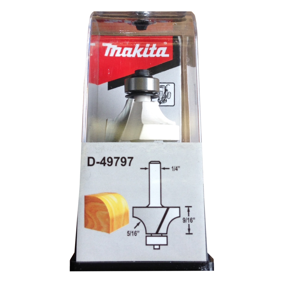 D-49797 ดอกเร้าเตอร์ Roundover Bit-with Bearing ขนาด 1/4นิ้ว 1-1/8x2-1/4x9/16x5/16นิ้ว