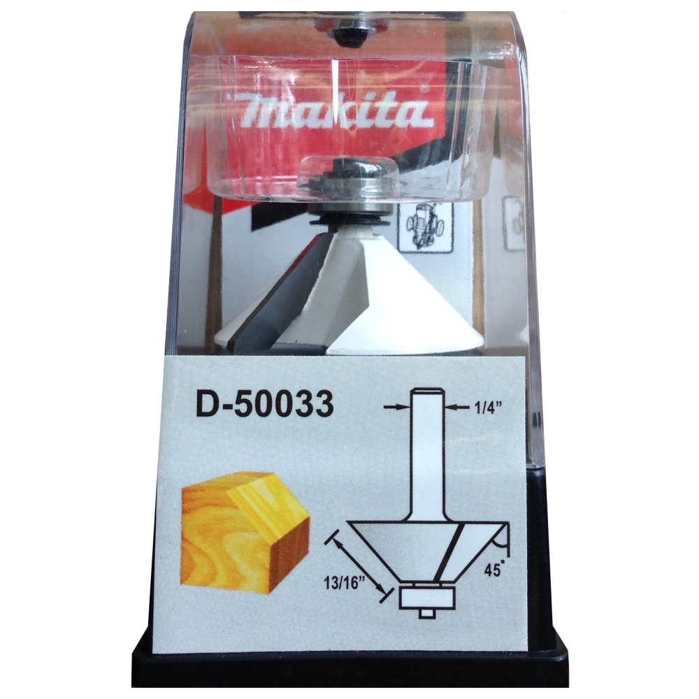 D-50033 ดอกเร้าเตอร์ Chamfer Bit-with Bearing ขนาด 1/4นิ้ว 1-5/8x5/16x13/16นิ้วx45องศา