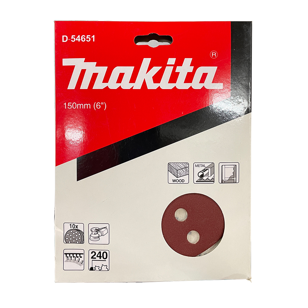 D-54651 กระดาษทรายกลม 6"(150mm) A240 15รู H/L
