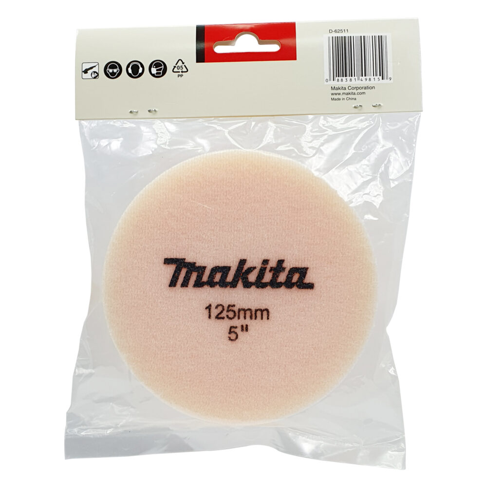 D-62511 Sponge Pad 125mm Orange (Coarse) Flat