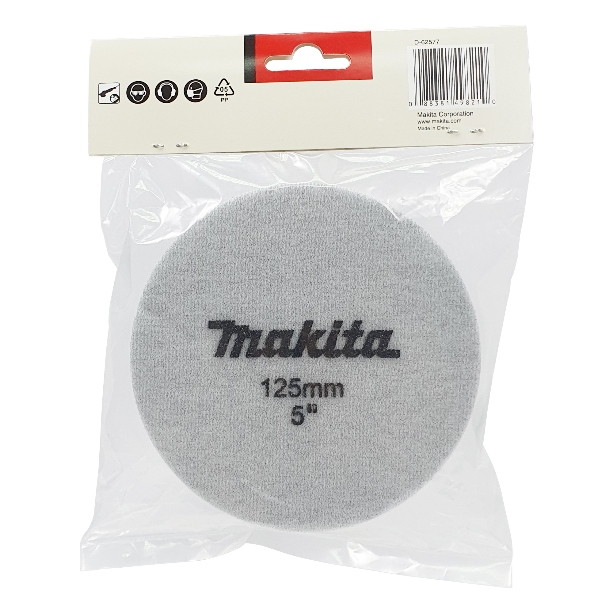 D-62577 Sponge Pad 125mm Black (Fine) Flat