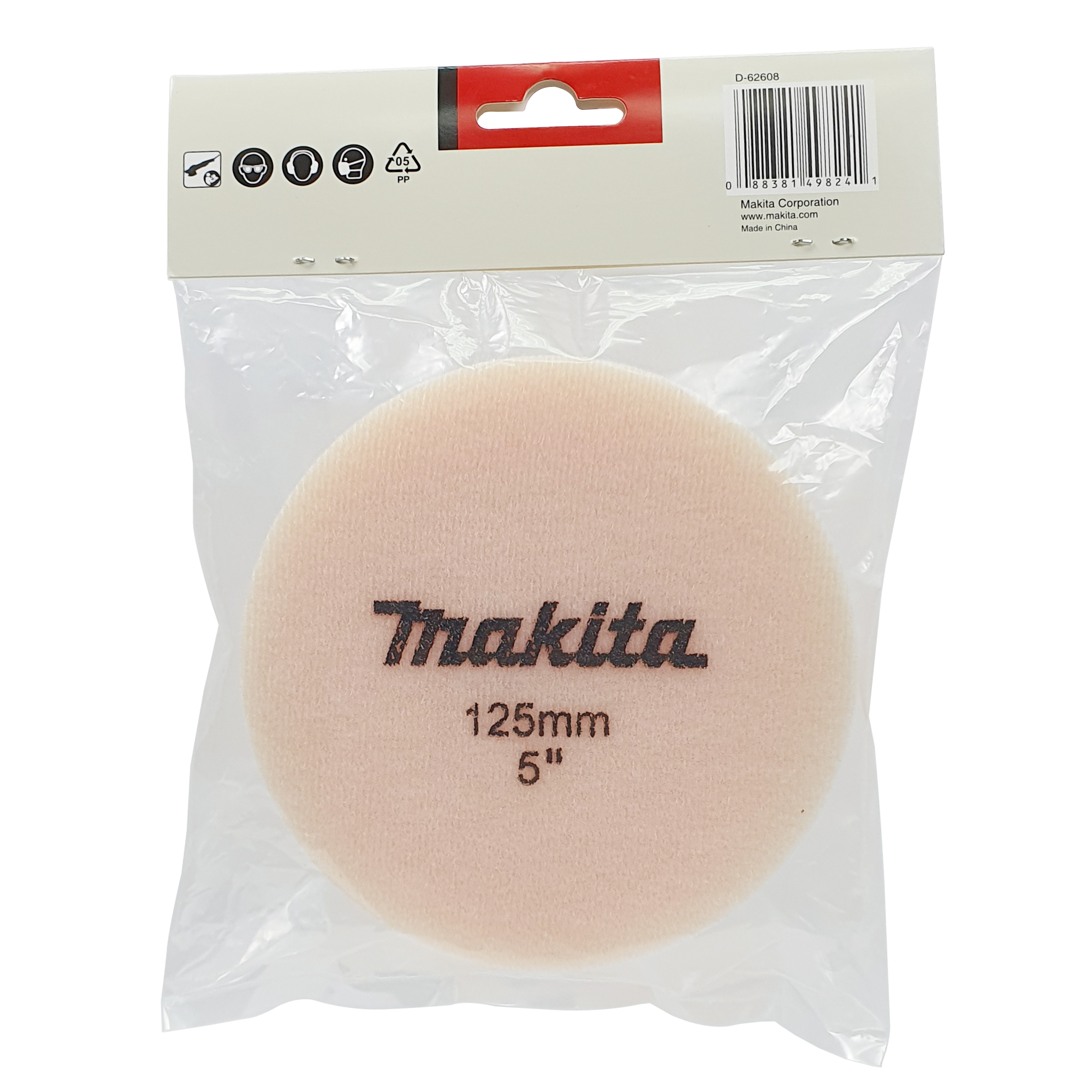 D-62608 Sponge Pad 125mm Orange (Coarse) Wave
