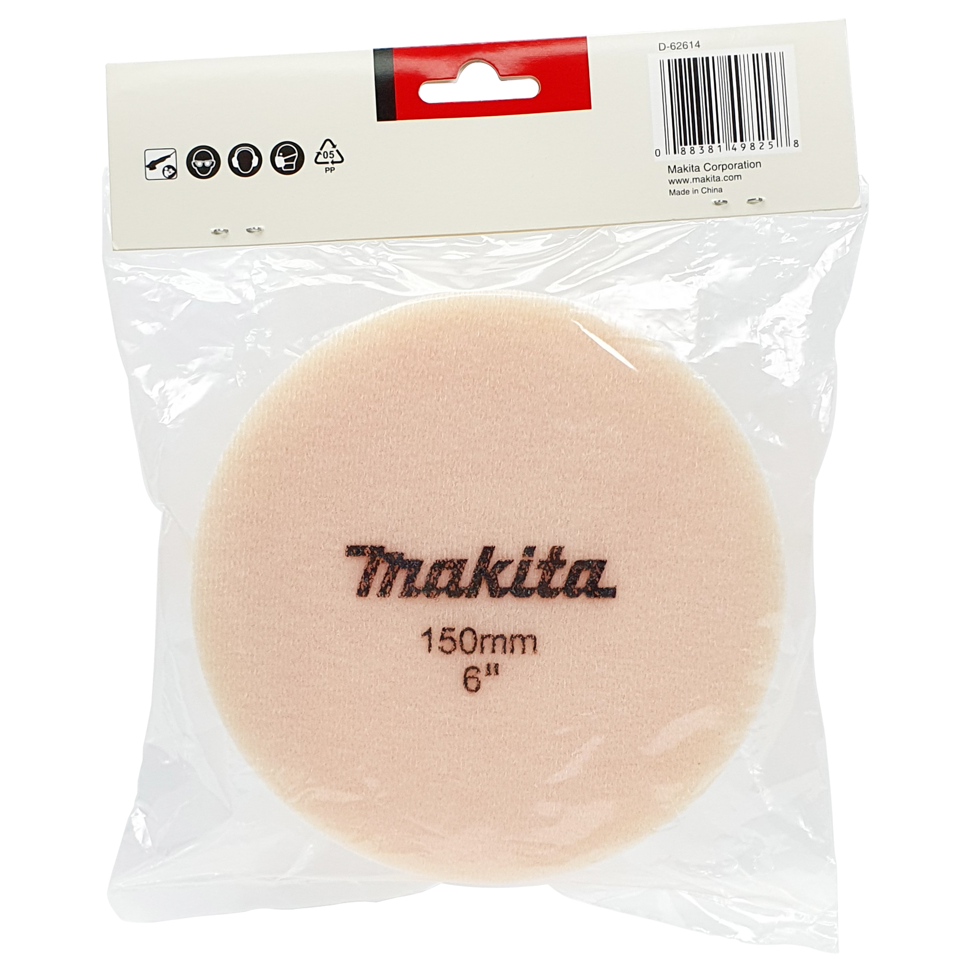 D-62614 Sponge Pad 150mm Orange (Coarse) Wave
