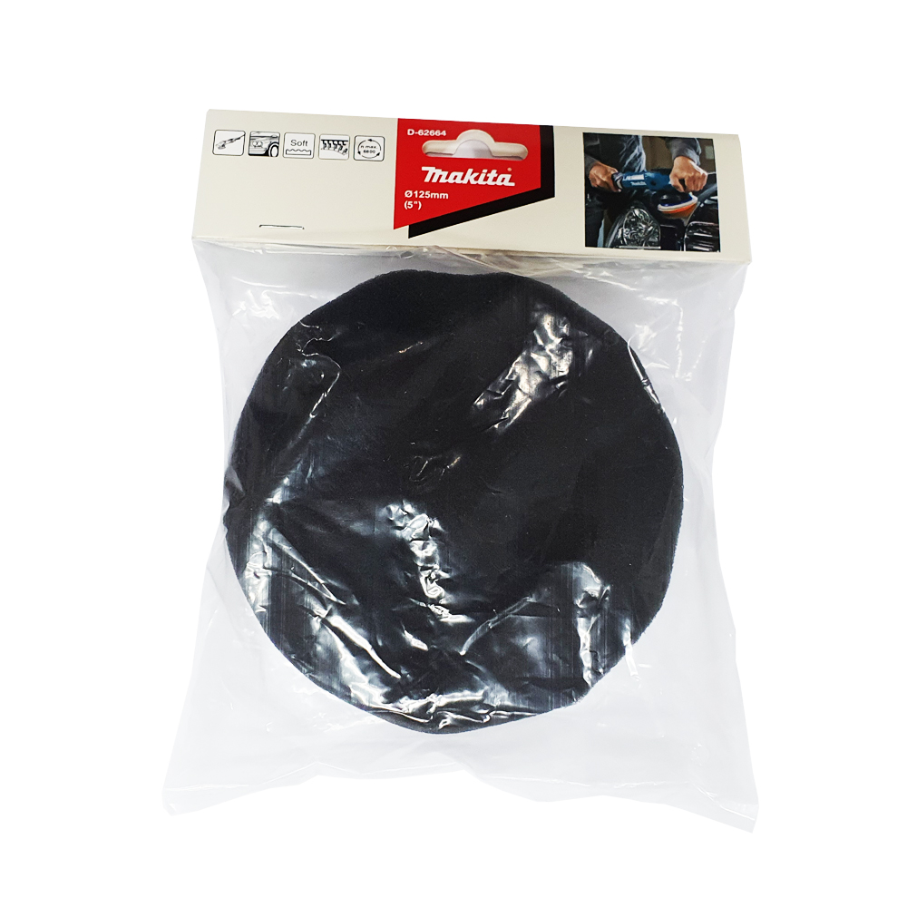 D-62664 Sponge Pad 125mm Black (Fine) Wave