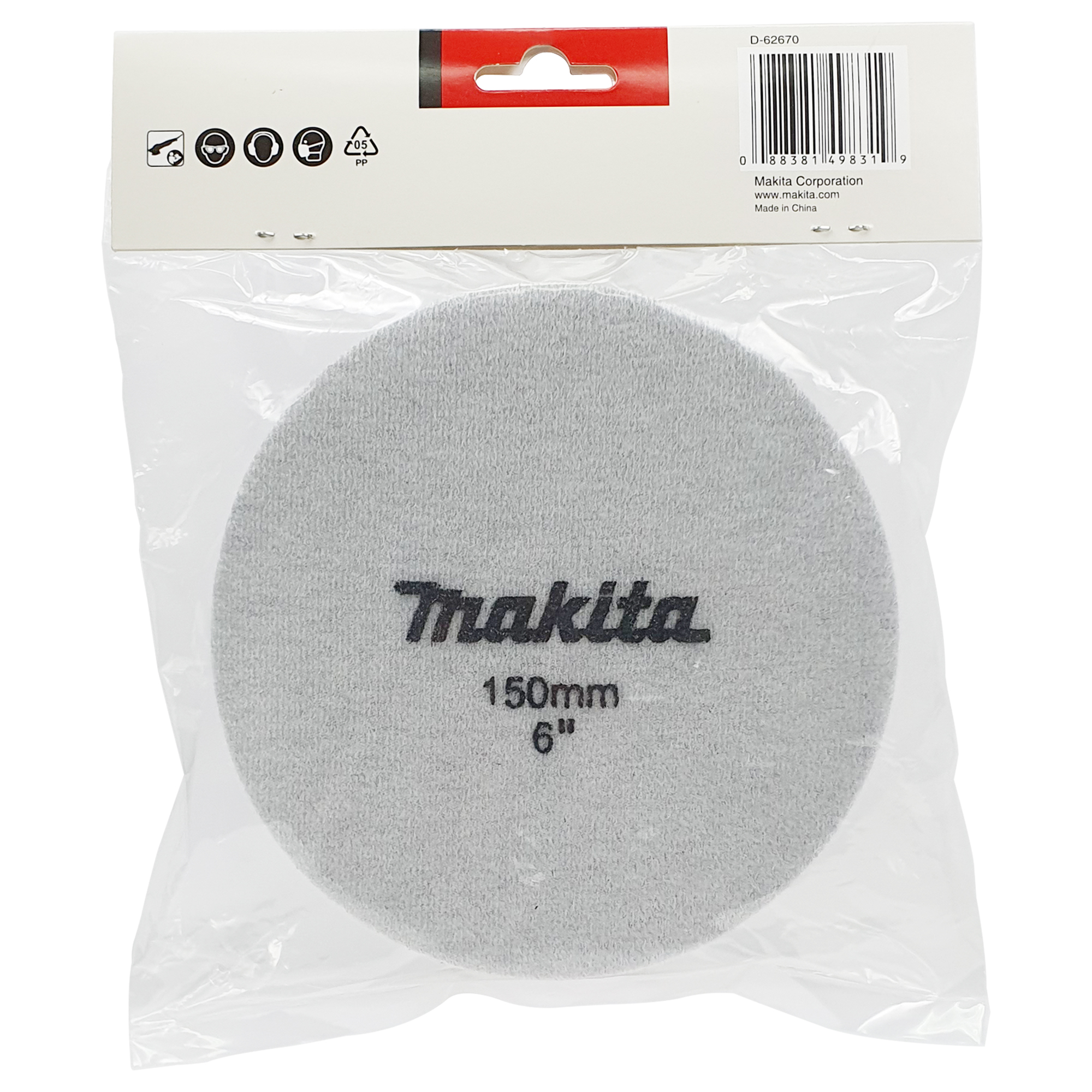 D-62670 Sponge Pad 150mm Black (Fine) Wave