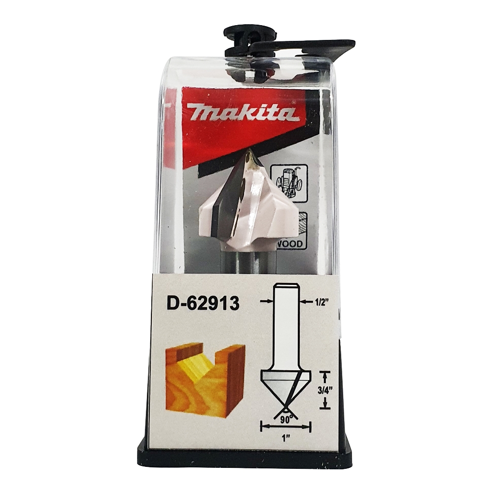 D-62913 ดอกเร้าเตอร์ V Groove Bit ขนาด 1/2นิ้ว 1x2-3/8x3/4นิ้วx90องศา