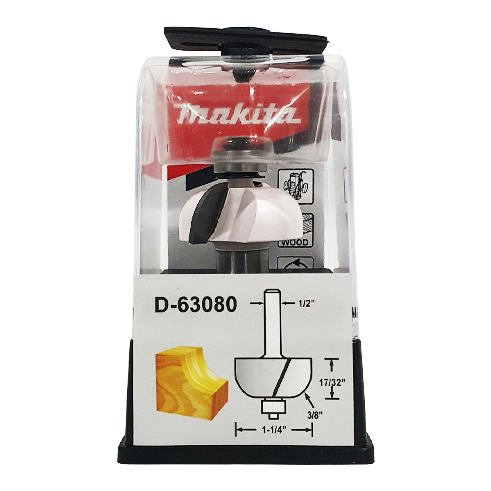D-63080 ดอกเร้าเตอร์ Cove Bit-with Bearing ขนาด 1/2นิ้ว 1-1/4x2-17/32x17/32x3/8นิ้ว