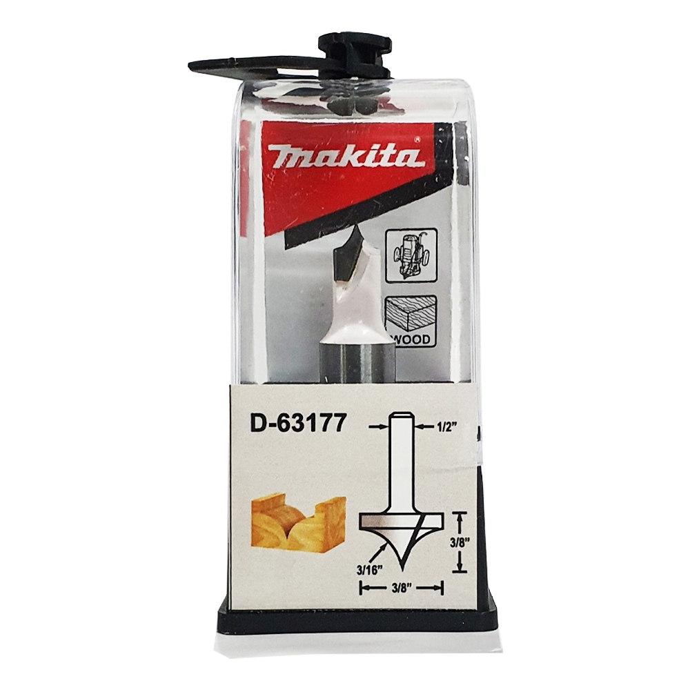 D-63177 ดอกเร้าเตอร์ Point Cut Roundover Bit ขนาด 1/2นิ้ว 3/8x2.1/4x3/8x3/16นิ้ว