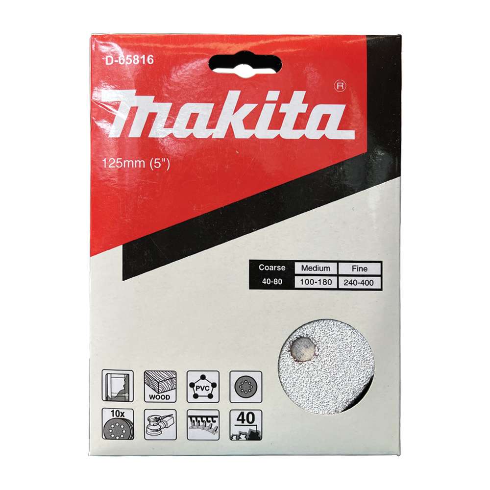 D-65816 Abrasive Disc 5"(125mm) A40 (8hole) H/L Paint (10 Pcs/Set)