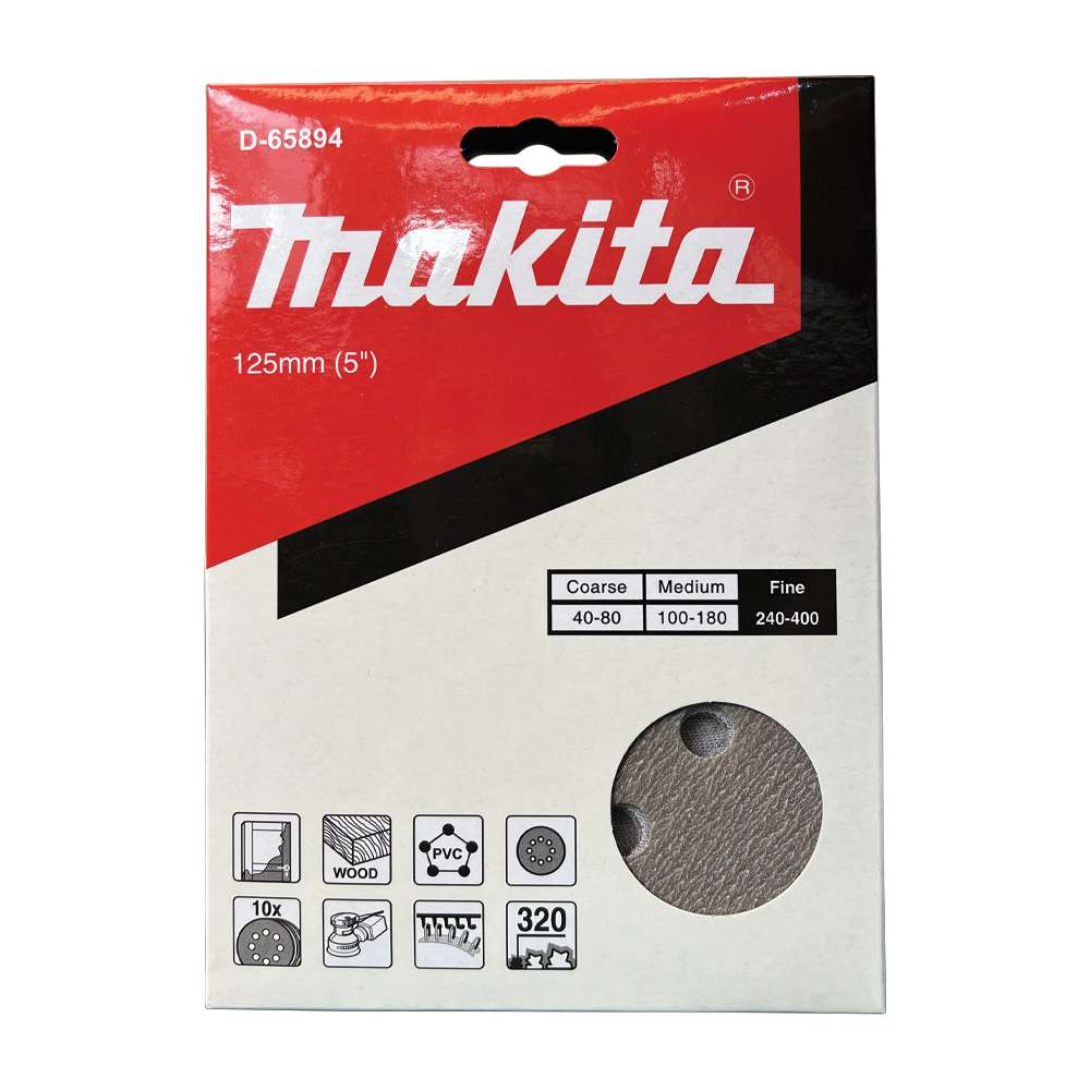 D-65894 Abrasive Disc 5"(125mm) A320 (8hole) H/L Paint (10 Pcs/Set)