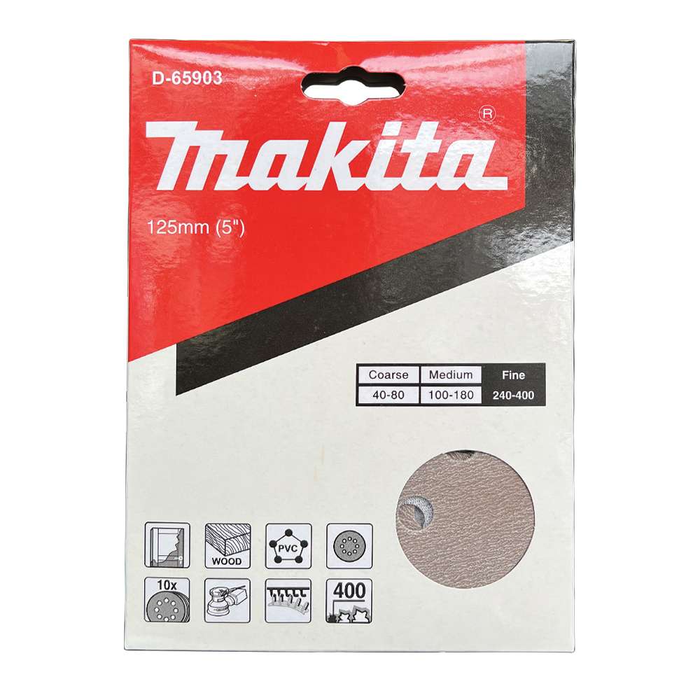 D-65903 Abrasive Disc 5"(125mm) A400 (8hole) H/L Paint (10 Pcs/Set)