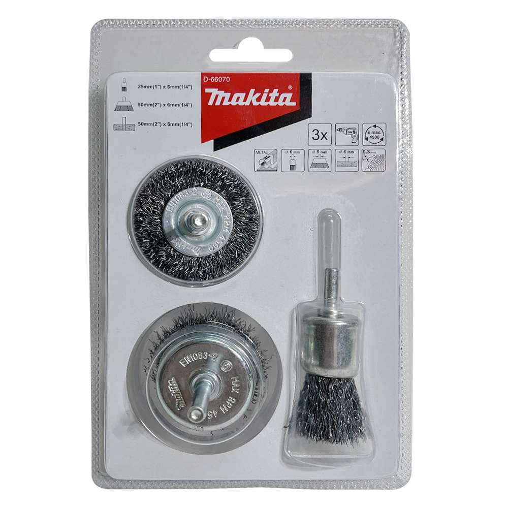 D-66070 Wire Brush Set for Drill (3Pcs/Set)