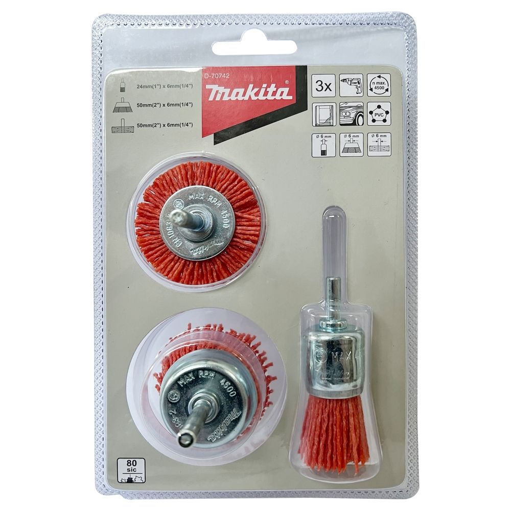 D-70742 Brush Set For Drill 6mm (1/4")