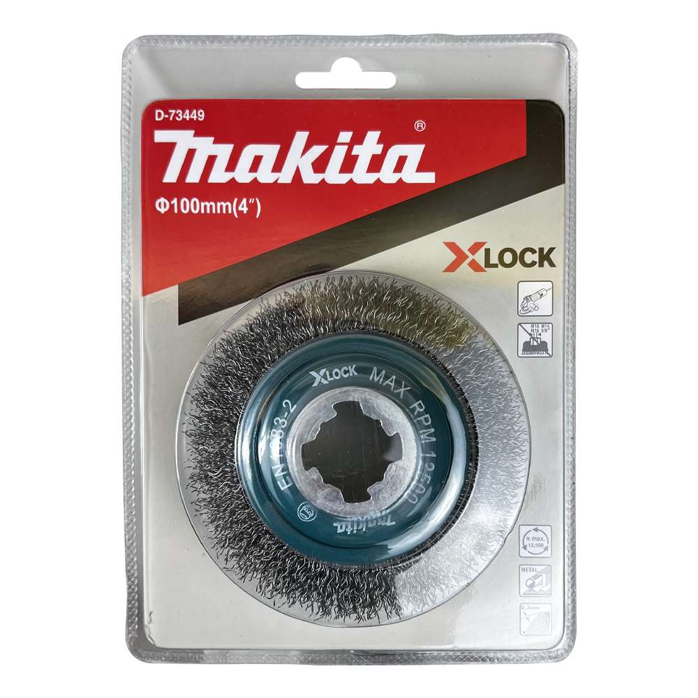 D-73449 Wire Bevel Brush, Crimped Wire 100mm X-Lock