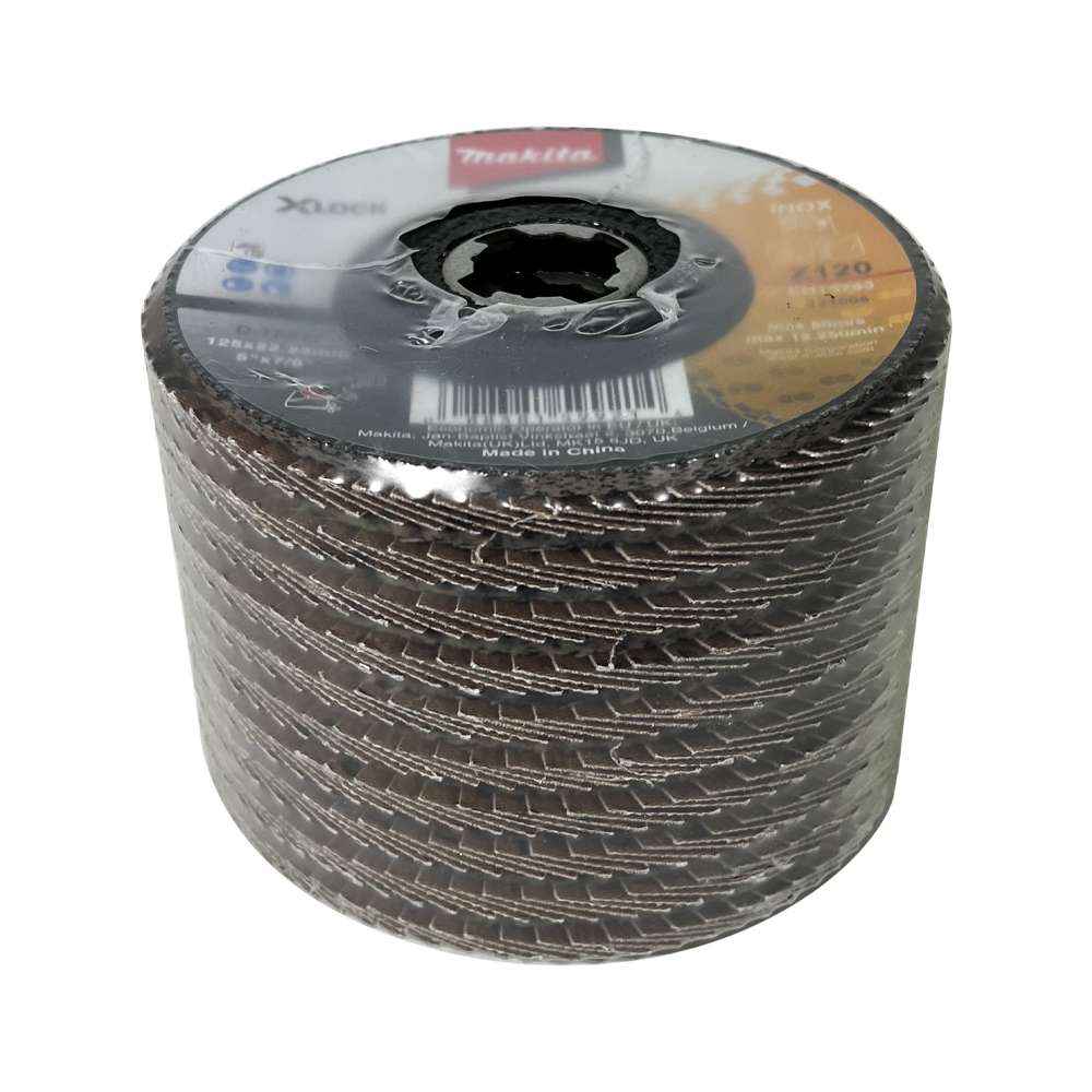 D-76037 5"xZ100 กระดาษทรายซ้อนขัดสเตนเลส X-LOCK (Flap Disc)