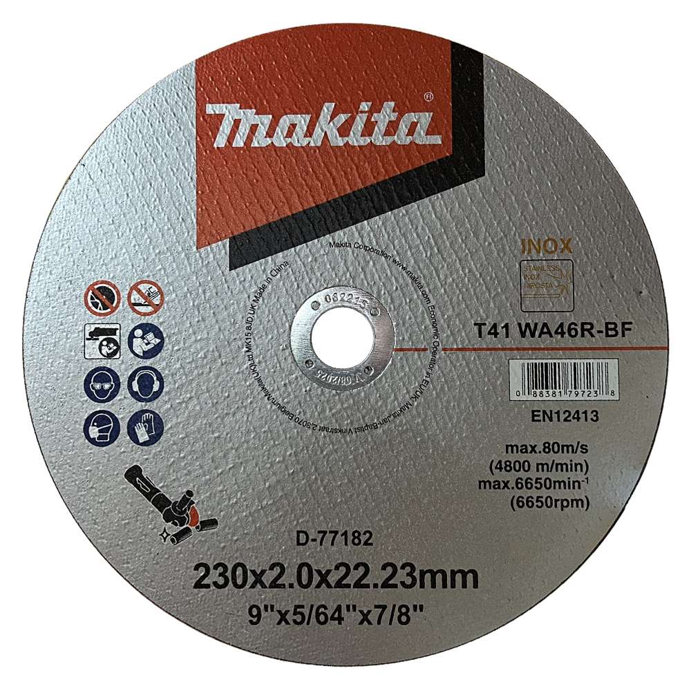 D-77182 ใบตัดสแตนเลส MAKITA 9" 230x2x22.23mm WA46R
