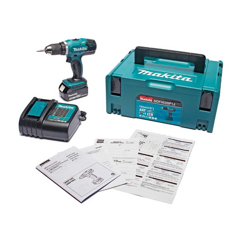 DDF453SF1J สว่านไขควงไร้สาย 1/2" (13 มม.) 38 N.m H/S:42/27 N.m 2 สปีด (LXT Li-ion-18V)