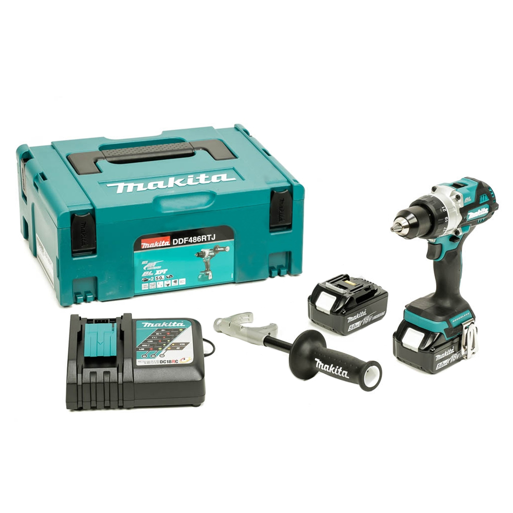 DDF486RTJ สว่านไขควงไร้สาย 1/2" (13 มม.) H/S:130/65 N.m 2 สปีด BL,XPT (LXT Li-ion-18V)