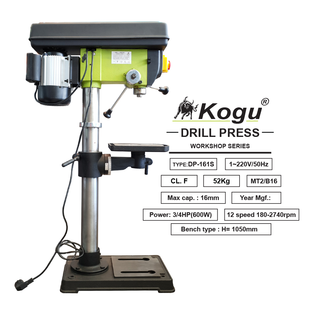 DP-161S  สว่านแท่น KOGU 600 วัตต์ 220 โวลต์ 16 มม.