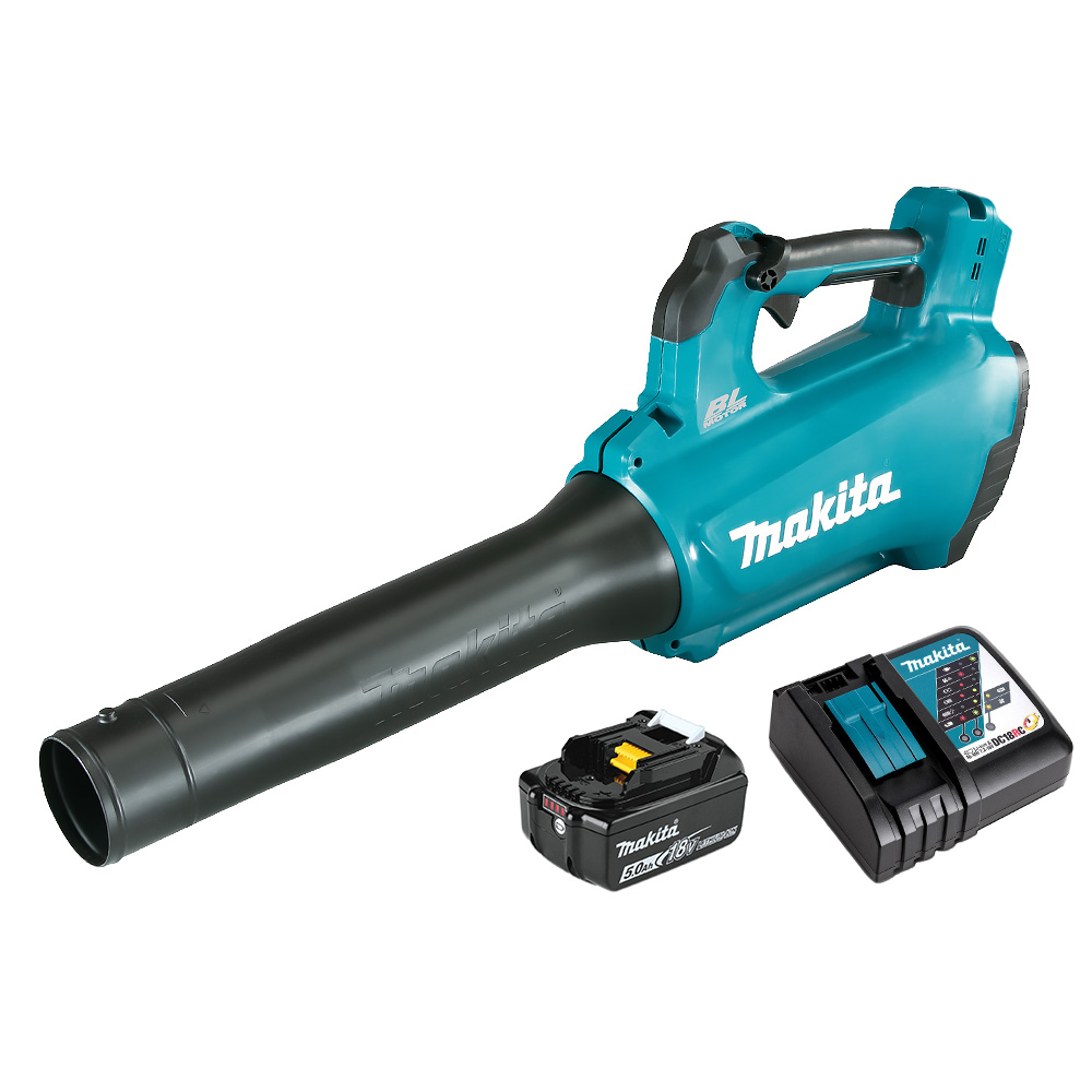 DUB184RT เครื่องเป่าลมไร้สาย ท่อใหญ่ BL (LXT Li-ion-18V) พร้อมแบตเตอรี่ 5.0 แอมป์ (BL1850B) จำนวน 1 ก้อน และแท่นชาร์จแบบเร็ว (DC18RC)