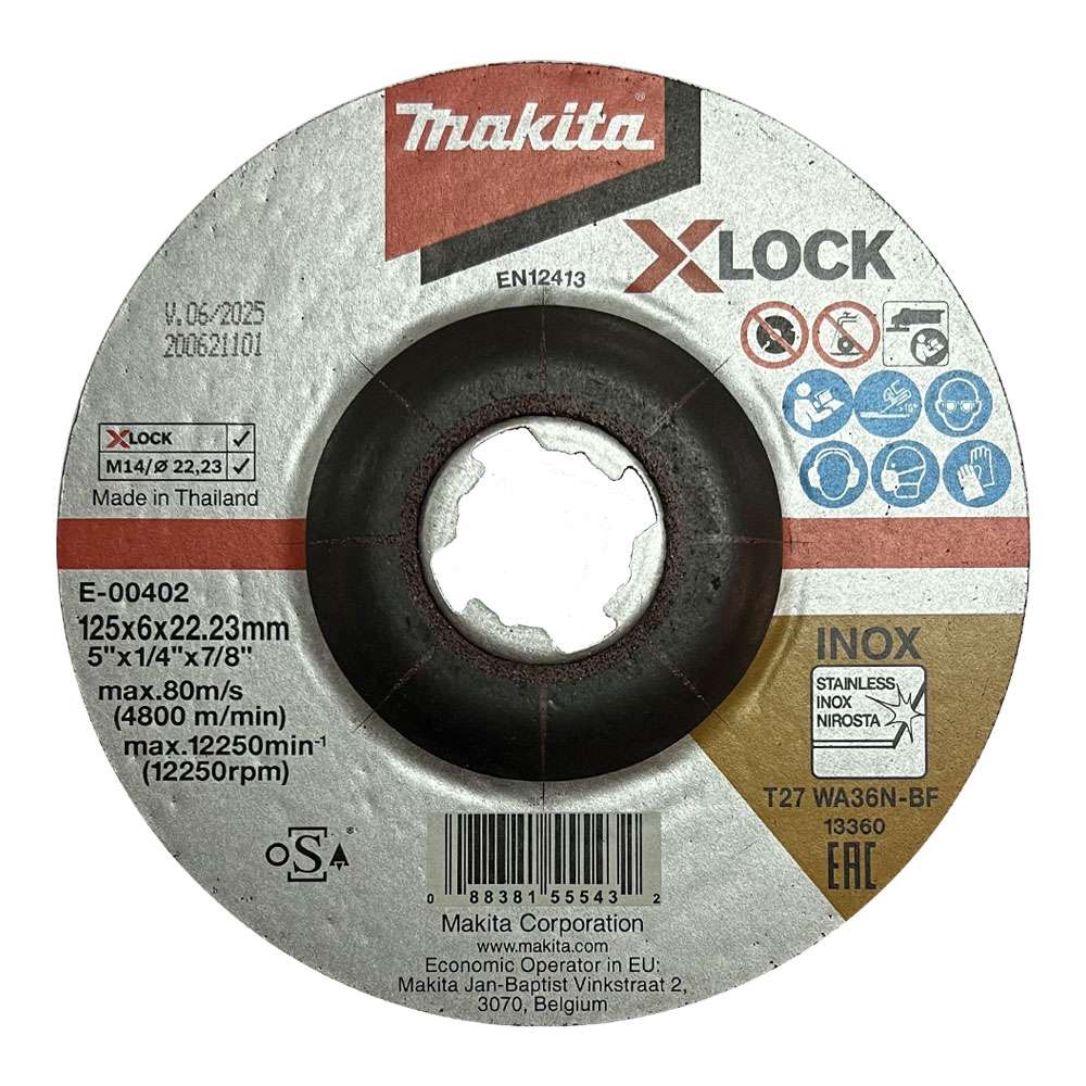 E-00402 Grinding Wheel 125x6x22.23mm (5") WA36N X-Lock (STL)