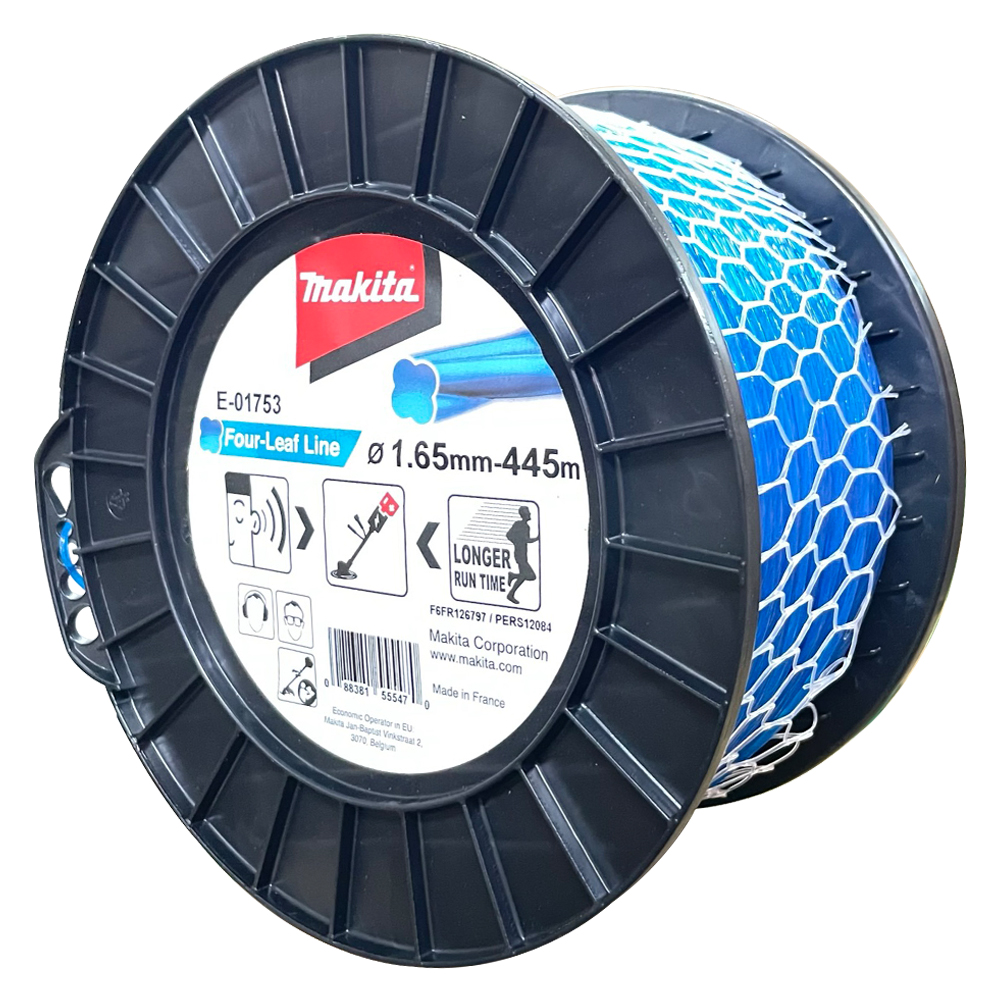 E-01753 Four-Leaf Spiral Nylon Cord 16.5x455m ฟ้า