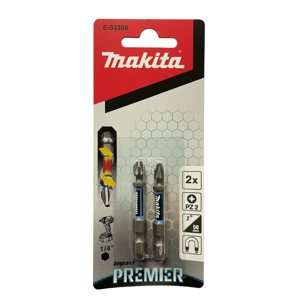 E-03305 ดอกไขควง E-Form Impact Premier Torsion PZ2 x 25mm