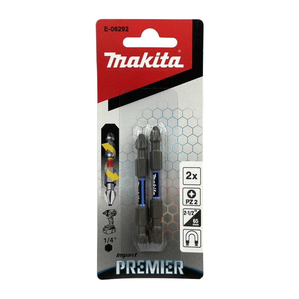 E-06292 ดอกไขควง 2 ด้าน Impact Premier Torsion PZ2x65mm MZ