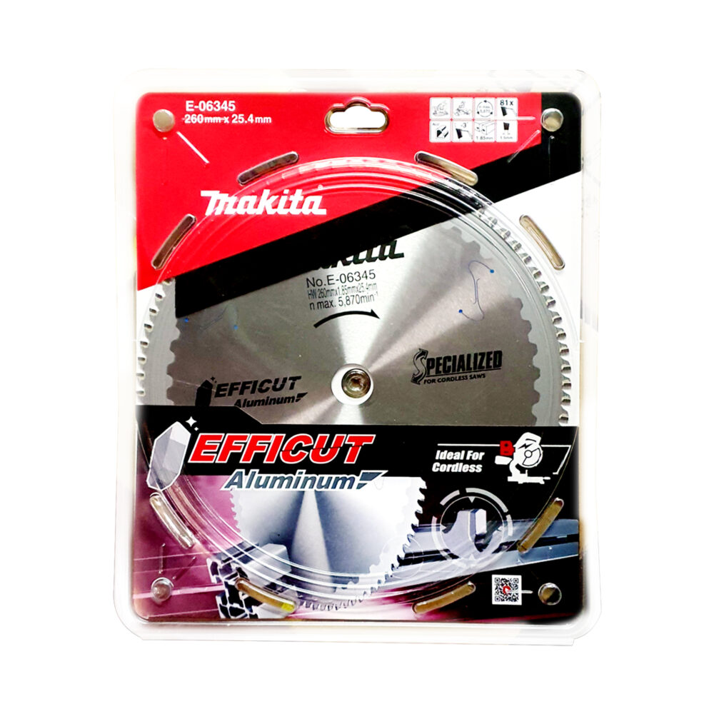 E-06345 ใบเลื่อย Efficut 260x25.4x81T ตัดอลูมิเนียม