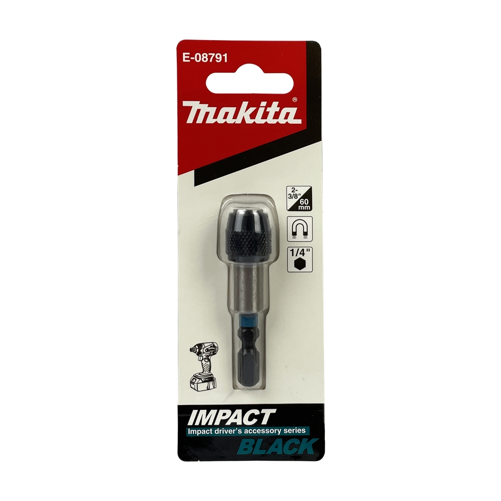 E-08791 แกนแม่เหล็กจับดอกพร้อมล็อก Impact Black 60 mm NZ