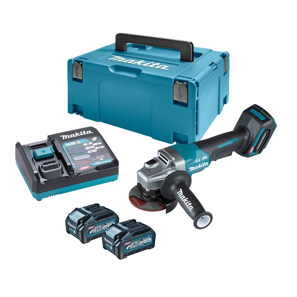 GA011GM201 เครื่องเจียร์ไร้สาย 4" (100 มม.) สวิทบีบล่าง BL,AFT,XPT,Brake (XGT Li-ion-40Vmax)