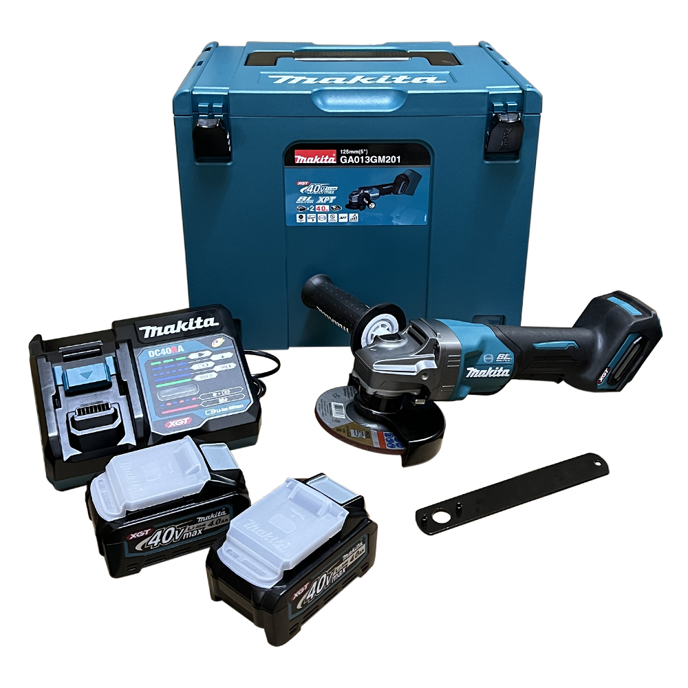 GA013GM201 เครื่องเจียร์ไร้สาย 5" (125 มม.) สวิทบีบล่าง BL,AFT,XPT,Brake (XGT Li-ion-40Vmax)
