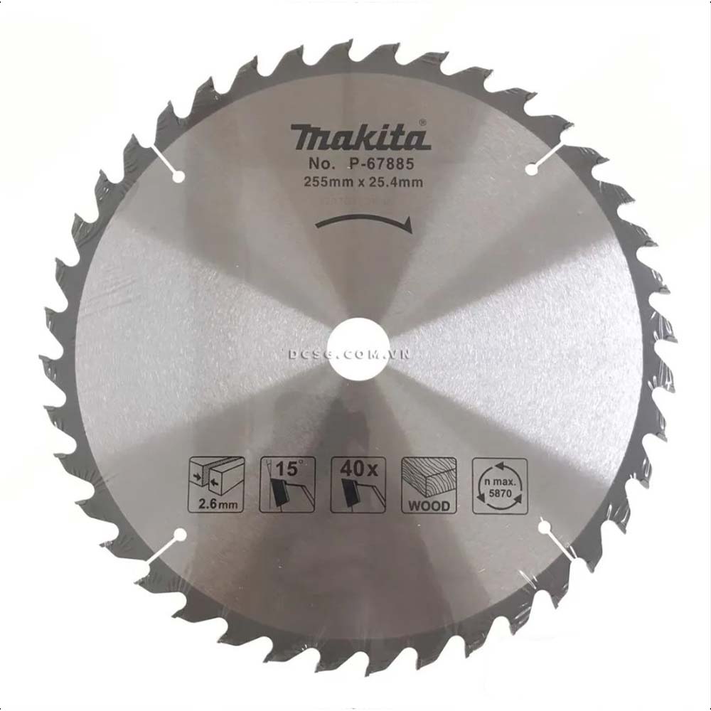 P-67885 ใบเลื่อยวงเดือน TCT 255x25.4x40T(MT230) ตัดไม้