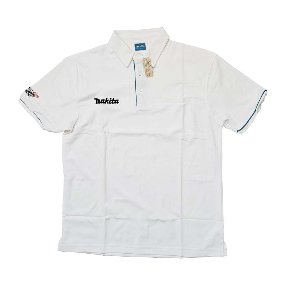 เสื้อโปโล MAKITA สีขาว (ปัก 40Vmax แขนข้างขวา) (A)