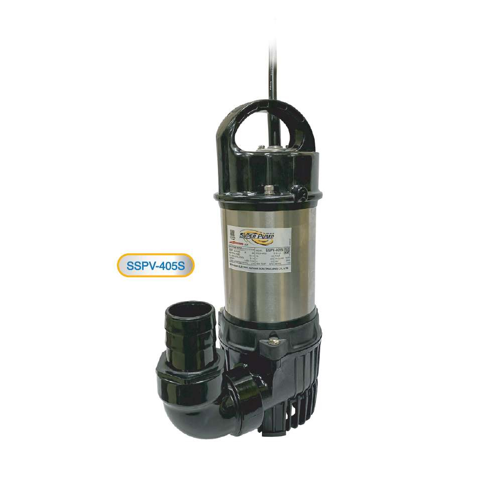 SSPV-405S ปั้มแช่ดูดโคลนเรือนสเตนเลส 1/2แรงม้า ท่อ 2" ระบบไฟ 1เฟส 2สาย 220โวลท์